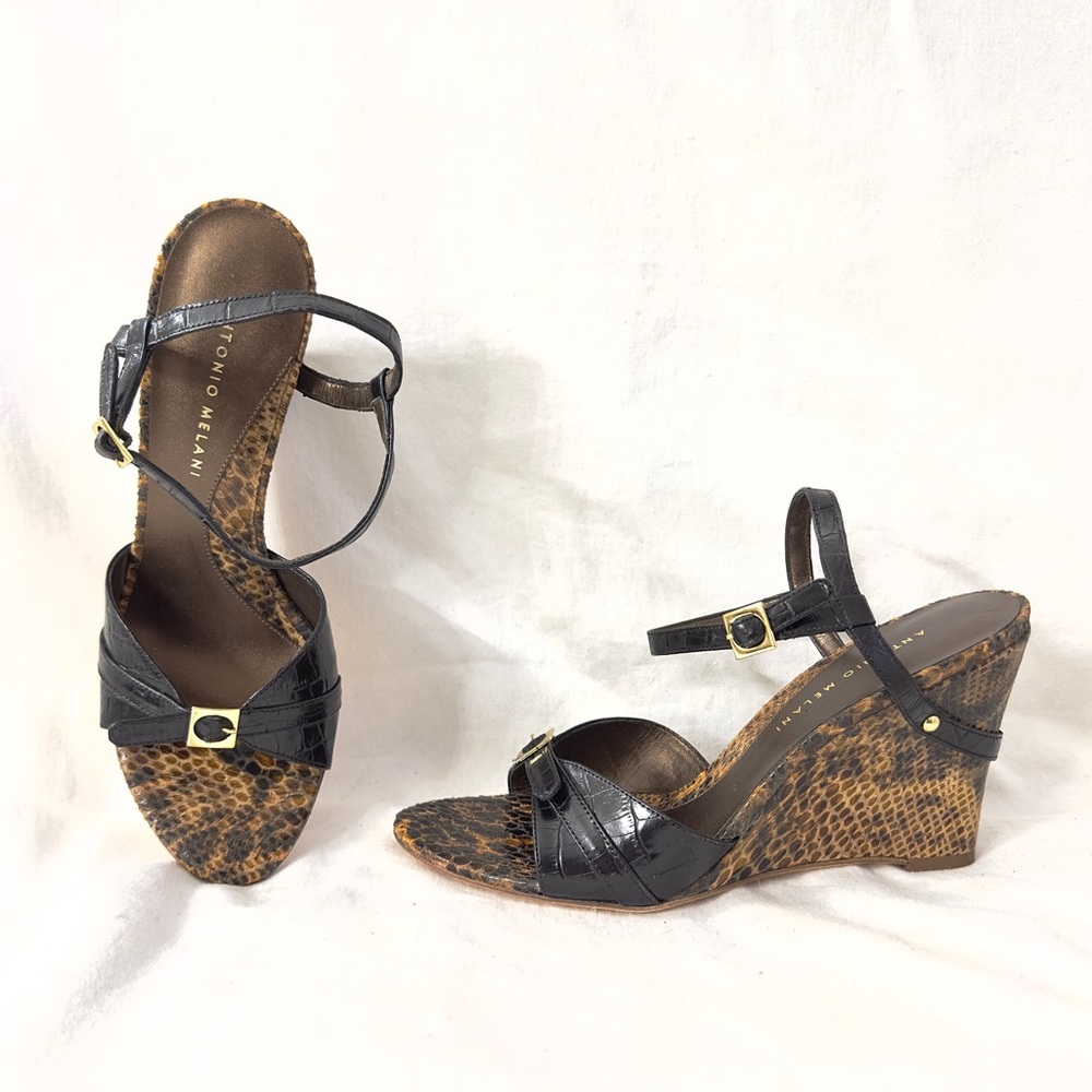 Antonio Melani New Python/Snakeskin Leather Sanda… - image 2